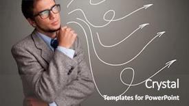  Presentation with multiple disabilities - Presentation design consisting of arrowhead - attractive young man looking background and a gray colored foreground