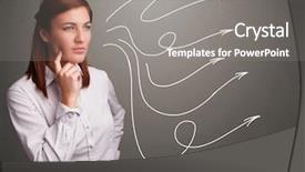  Presentation with arrows - Slide deck with arrowhead - attractive young teenager looking background and a gray colored foreground