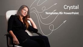  Presentation with young - Presentation featuring arrowhead - attractive young teenager looking background and a gray colored foreground