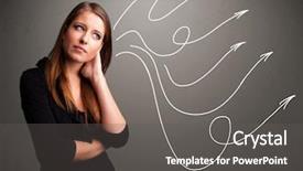  Presentation with arrows - Amazing presentation theme having arrowhead - attractive young teenager looking backdrop and a gray colored foreground