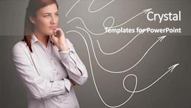  Presentation with psychology multiple personality - Theme featuring arrowhead - attractive young teenager looking background and a gray colored foreground