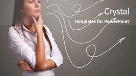  Presentation with multiple pearls - Amazing presentation design having arrowhead - attractive young teenager looking backdrop and a gray colored foreground