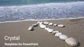  Presentation with sand textured - Presentation with arrowhead - close up of arrow background and a  colored foreground