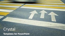  Presentation with columns ancient roman road city - Theme enhanced with arrows-and-crosswalk background and a gray colored foreground