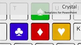  Presentation with computer keyboard and mouse - Slides featuring arrows buttons on computer keyboard background and a light gray colored foreground