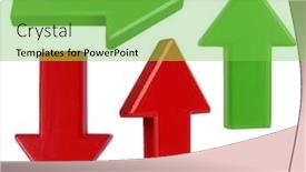  Presentation with red yellow green blue jigsaw - Cool new PPT theme with arrows direction signs red and green isolated on white background backdrop and a seafoam green colored foreground