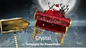  Presentation with santa sleigh - PPT layouts consisting of reindeer flying and arrow background and a gray colored foreground