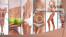  Presentation with female sport - Amazing presentation design having arrows healthy eating vitamins fitness backdrop and a coral colored foreground