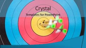  Presentation with archery - Slide set enhanced with arrows in archery target background and a light blue colored foreground