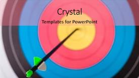  Presentation with archery - Slide set featuring arrows in archery target background and a coral colored foreground