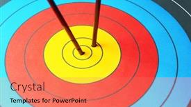  Presentation with archery - Slides enhanced with arrows-in-the-center background and a coral colored foreground