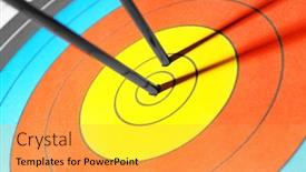  Presentation with archery - Amazing presentation theme having arrows-in-the-center backdrop and a gold colored foreground