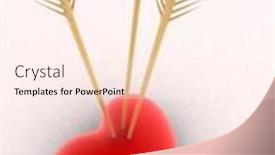  Presentation with arrows - Beautiful PPT theme featuring arrows-in-the-heart backdrop and a pink colored foreground
