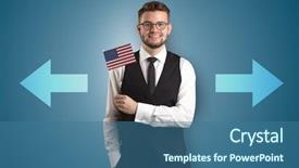  Presentation with target - Audience pleasing PPT layouts consisting of direct integration - handsome young boy choosing target backdrop and a  colored foreground