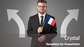  Presentation with target or goals - Presentation with direct integration - handsome young boy choosing target background and a  colored foreground