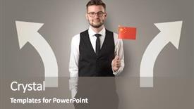  Presentation with target or goals - PPT theme enhanced with direct integration - handsome young boy choosing target background and a  colored foreground