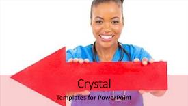  Presentation with doctor african - Audience pleasing slide set consisting of arrows pointing - portrait of african female doctor backdrop and a red colored foreground