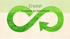 Presentation with eco paper - Presentation design having arrows-recycle-symbol-on-striped background and a mint green colored foreground