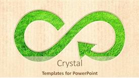  Presentation with eco paper - Presentation theme enhanced with arrows-recycle-symbol-on-striped background and a cream colored foreground