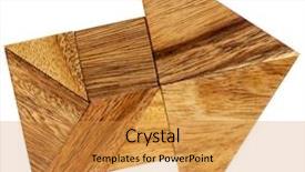  Presentation with abstract puzzle - Presentation design with arrows triangles - abstract picture of an arrow background and a gold colored foreground