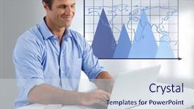  Presentation with triangle - Beautiful slides featuring arrows triangles - digital composite of businessman backdrop and a sky blue colored foreground