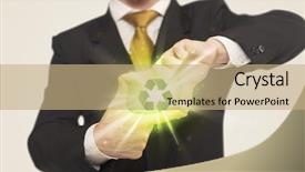  Presentation with recycling - Amazing presentation theme having arrows triangles - hands creating a form backdrop and a coral colored foreground