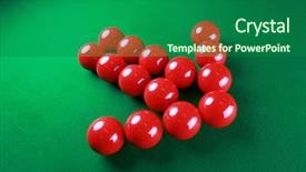  Presentation with shape - Cool new PPT theme with arrows triangles - red snooker balls with arrow backdrop and a ocean colored foreground