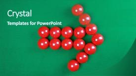  Presentation with red leather cricket ball hitting - Amazing theme having arrows triangles - red snooker balls with arrow backdrop and a  colored foreground
