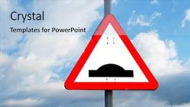  Presentation with speed - Beautiful PPT layouts featuring arrows triangles - speed bump sign backdrop and a light blue colored foreground