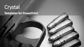  Presentation with gun three bullet holes - Amazing presentation theme having arsenal - bullets with the gun backdrop and a gray colored foreground