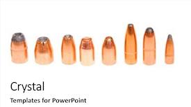  Presentation with shooting pistol - Audience pleasing presentation design consisting of arsenal - different types of bullets both backdrop and a white colored foreground