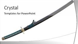  Presentation with samurai - Slide deck consisting of arsenal - katana japanese sword samurai sword background and a white colored foreground
