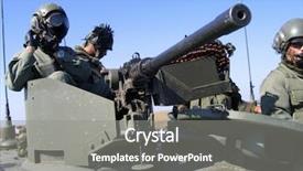  Presentation with tank - Audience pleasing presentation consisting of arsenal - people on the tank army backdrop and a gray colored foreground