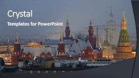  Presentation with tower - Presentation theme enhanced with arsenal - roof of historical museum background and a gray colored foreground