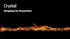  Presentation with flames - PPT theme having blazing flames over black background background and a black colored foreground