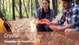  Presentation with bonfire - Beautiful theme featuring ember - happy couple and bonfire backdrop and a coral colored foreground