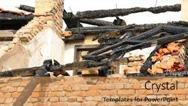  Presentation with roof - Slides with roof after fire background and a coral colored foreground