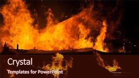  Presentation with flame - Slide set with arson or nature disaster - burning background and a wine colored foreground