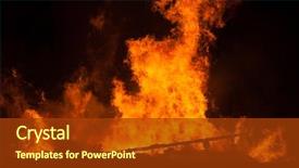  Presentation with disaster - Cool new PPT theme with arson or nature disaster - burning backdrop and a tawny brown colored foreground
