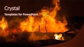  Presentation with disaster - Slide set enhanced with emergency burns - arson or nature disaster background and a wine colored foreground