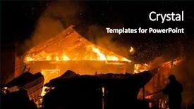  Presentation with flame - Amazing presentation theme having arson or nature disaster - firefighter backdrop and a black colored foreground