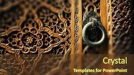  Presentation with red garage door red metal - Beautiful slide set featuring art - ancient wooden door and metal backdrop and a tawny brown colored foreground