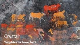  Presentation with africa - Audience pleasing presentation theme consisting of art - bushmen san rock painting backdrop and a violet colored foreground