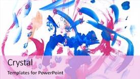  Presentation with water color - Presentation theme enhanced with children's drawing water color background and a lavender colored foreground
