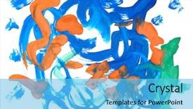  Presentation with water color - Colorful slides enhanced with children's drawing water color backdrop and a light blue colored foreground