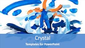 Presentation with water color - Amazing PPT theme having children's drawing water color backdrop and a teal colored foreground