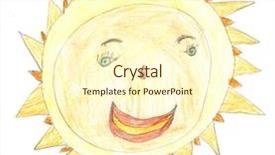  Presentation with sun - Amazing slide set having children s art - child's drawing of a smiling backdrop and a cream colored foreground