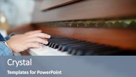  Presentation with filipino child playing - Slides consisting of children s art - child's hands playing the piano background and a seafoam green colored foreground