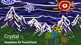  Presentation with children painting - Colorful PPT theme enhanced with children s art - child's painting backdrop and a tawny brown colored foreground