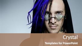  Presentation with punk - PPT theme consisting of art - closeup portrait cool punk background and a coral colored foreground